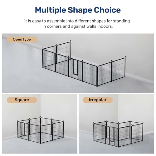Decorative Garden Fence with Gate and Panels Heavy Duty Metal Animal Barrier Fence