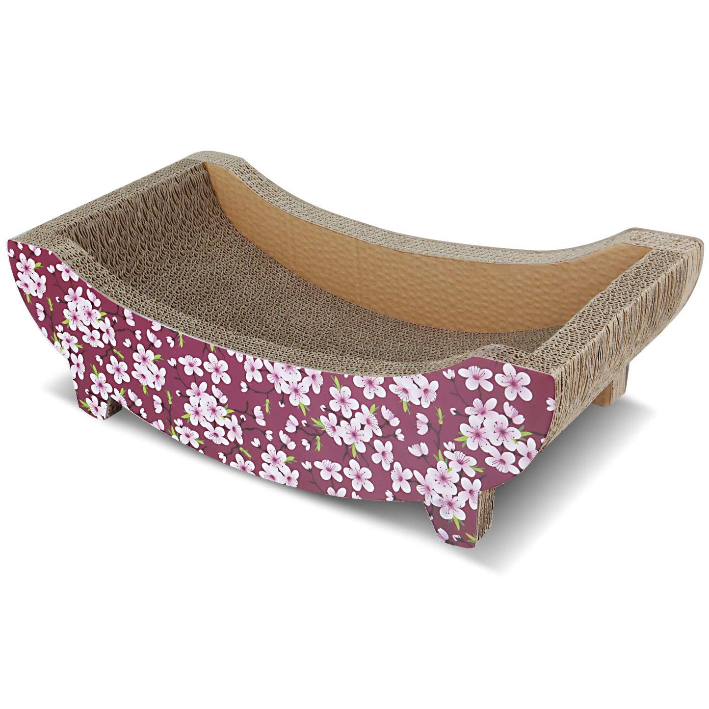 2 in 1 Cat Scratcher Cardboard Lounge Bed, Cat Scratching Pad, Durable Board Pads Prevents Furniture Damage,Large