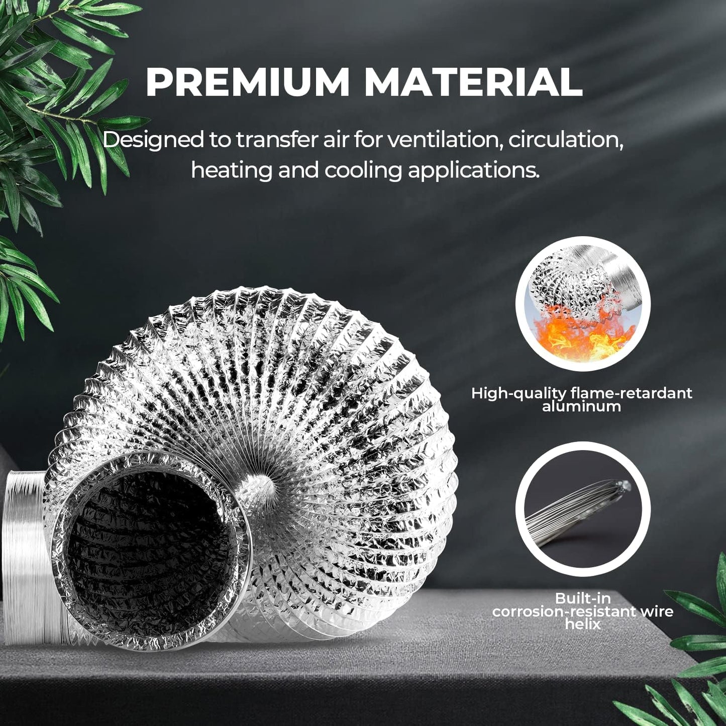 iPower Non-Insulated Flex Air Aluminum Ducting Dryer Vent Hose
