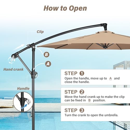 InfiniPower 9ft Patio Umbrella Replacement Canopy, Outdoor Replacement Canopy Only, Table Umbrellas Top Cover with 8 Ribs for Garden, Yard