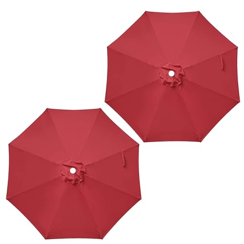 YSSOA 9ft/10ft Outdoor Market Patio Umbrella with 8 Sturdy Ribs, Tilt/Crank Push Button for Garden, Deck, Backyard and Pool