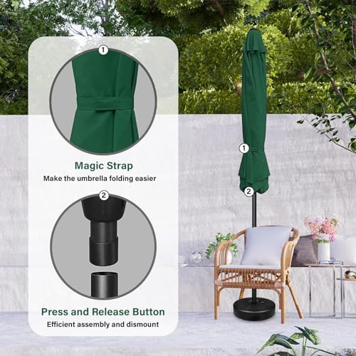 YSSOA Fillable Mobile Offset Patio Base Heavy Duty Market Cantilever Umbrella Stand Square