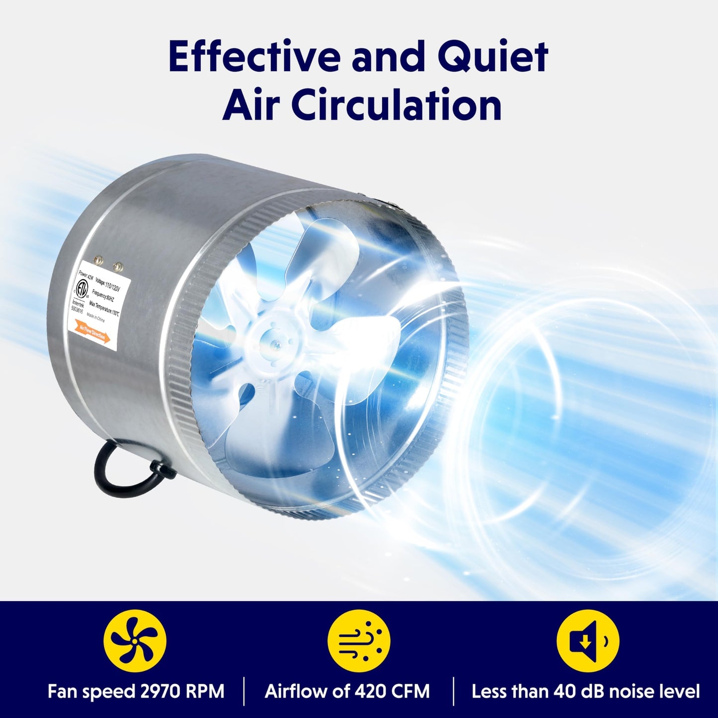 iPower Inline Booster Duct Fan and Speed Adjuster HVAC Controls