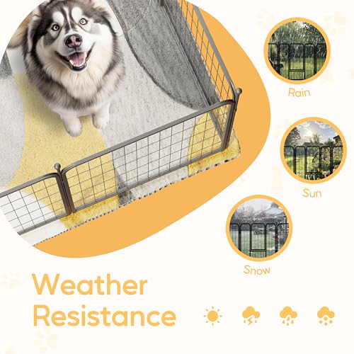 HealSmart Dog Playpen, 8-Panel Indoor and Outdoor Dog Fence