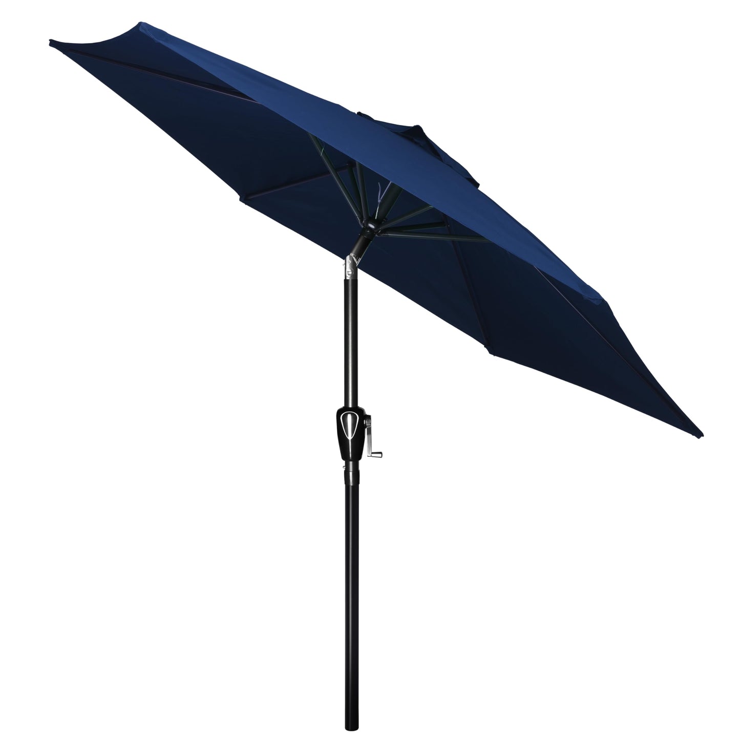 HealSmart 7.5ft Patio Umbrella with Push Button Tilt/Crank, Outdoor Table Market Yard Umbrella, 6 Sturdy Ribs for Garden, Deck, Backyard, Pool