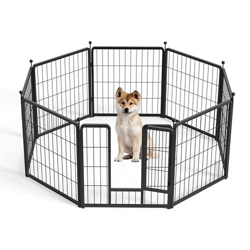 YSSOA Dog Playpen Indoor, 8 Panels Heavy Duty Metal Animal Barrier Fence