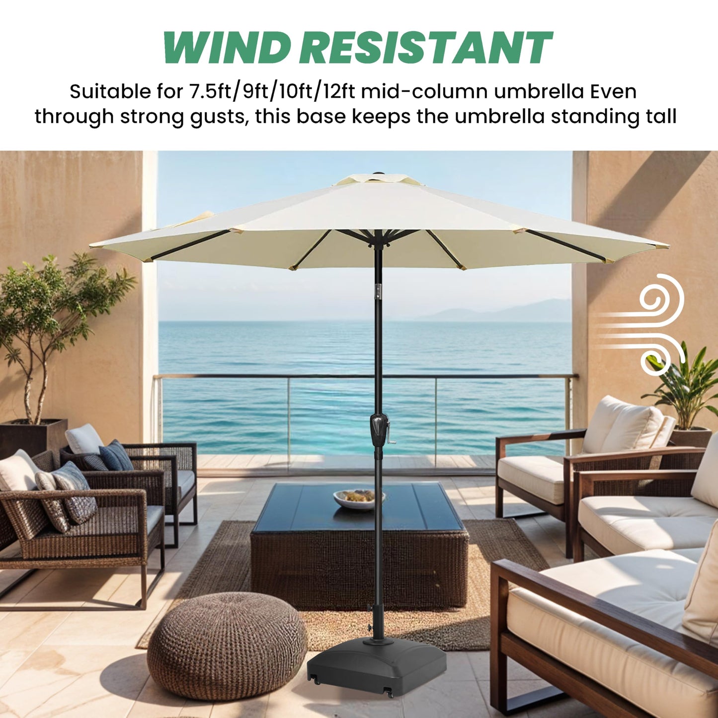 InfiniPower Outdoor Patio Umbrella Table Umbrellas with Push Button Tilt/Crank, UV Protection Waterproof for Garden Deck Backyard Pool,