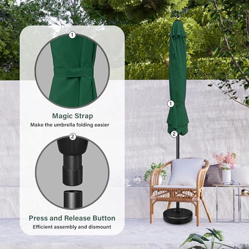 YSSOA Fillable Mobile Offset Patio Base Heavy Duty Market Cantilever Umbrella Stand Square