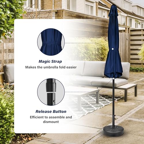 YSSOA Patio Umbrella Outdoor Table Market Yard Umbrella with 6 Sturdy Ribs