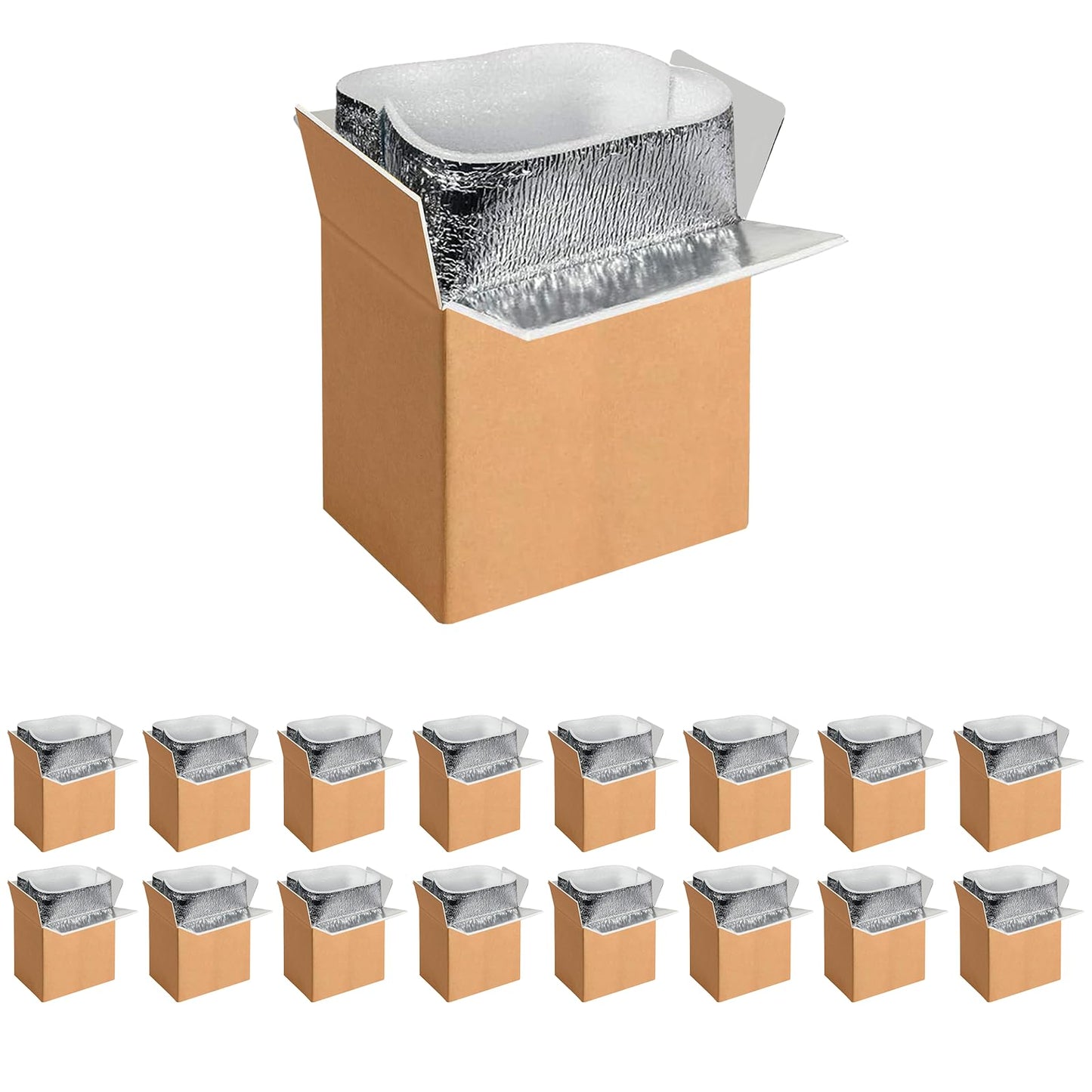 YSSOA Insulated Shipping Boxes with Aluminum Foil Liner,Thermal Insulation Cold Pack Shipping Boxes for Frozen, Reusable Styrofoam Cooler Box, Small Mailing Box