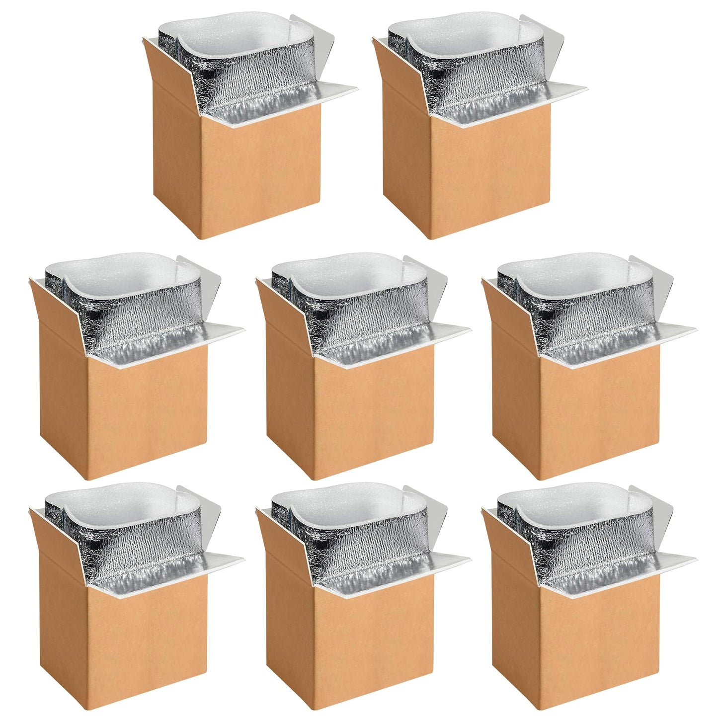 YSSOA Insulated Shipping Boxes with Aluminum Foil Liner,Thermal Insulation Cold Pack Shipping Boxes for Frozen, Reusable Styrofoam Cooler Box, Small Mailing Box
