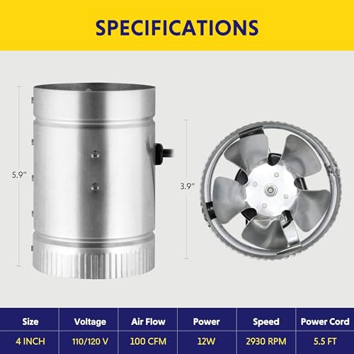 iPower Inline Booster Duct Fan and Speed Adjuster HVAC Controls