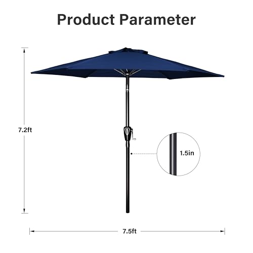 Simple Deluxe Patio Umbrella Outdoor Table Market Yard Umbrella with Push Button