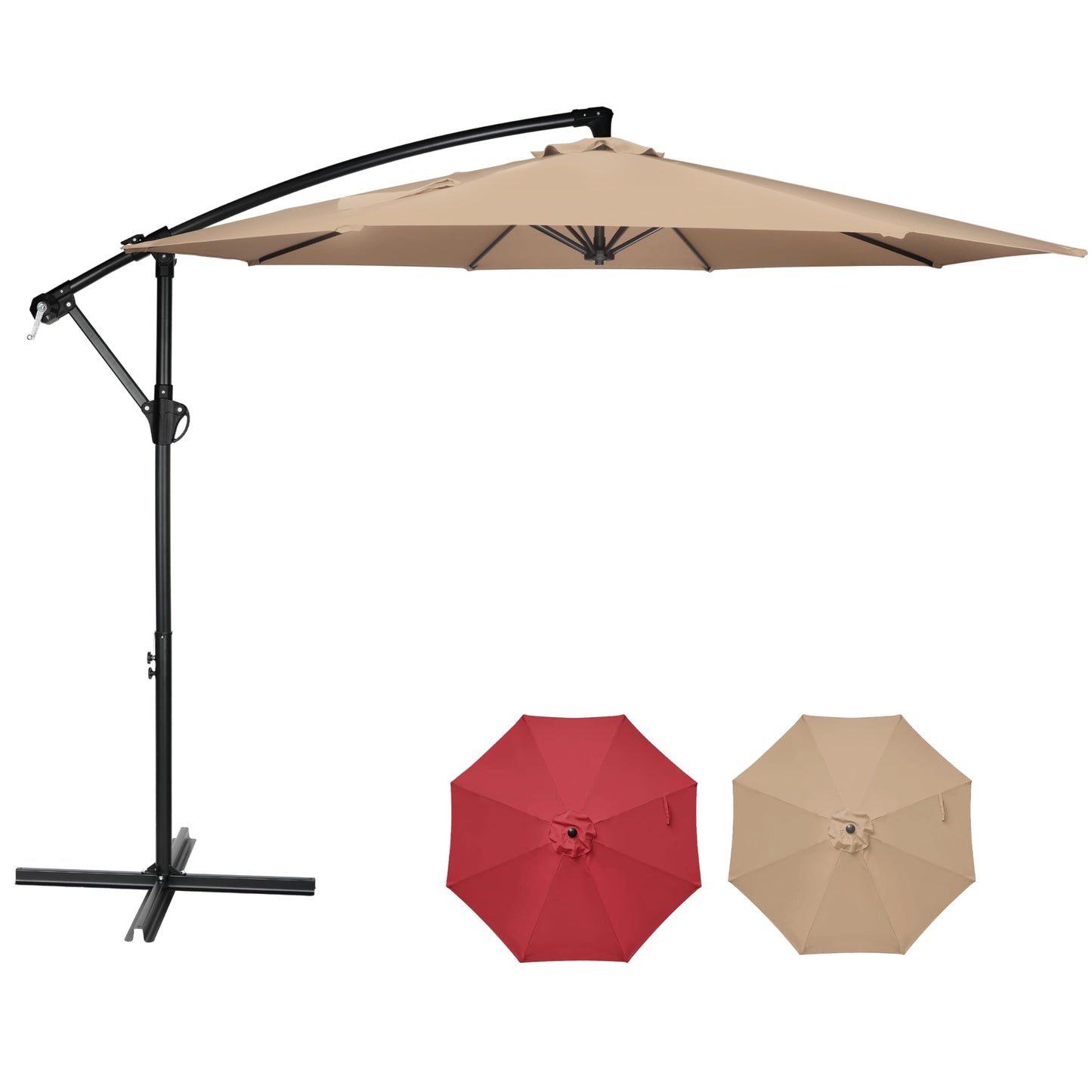 HealSmart Durable Fillable Patio Umbrella & Base for Outdoor Lawn, Deck, Poolside