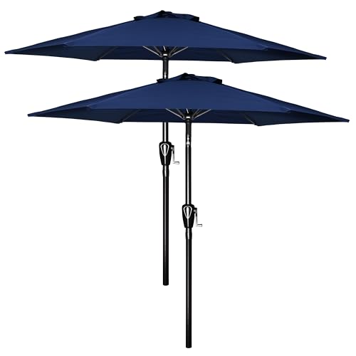 YSSOA Patio Umbrella Outdoor Table Market Yard Umbrella with 6 Sturdy Ribs