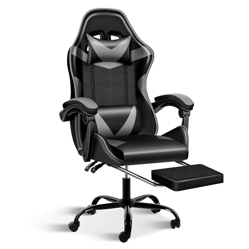 HealSmart Gaming Chair, Backrest and Seat Height Adjustable Swivel Recliner Racing Office Ergonomic Video Game Chair with Footrest