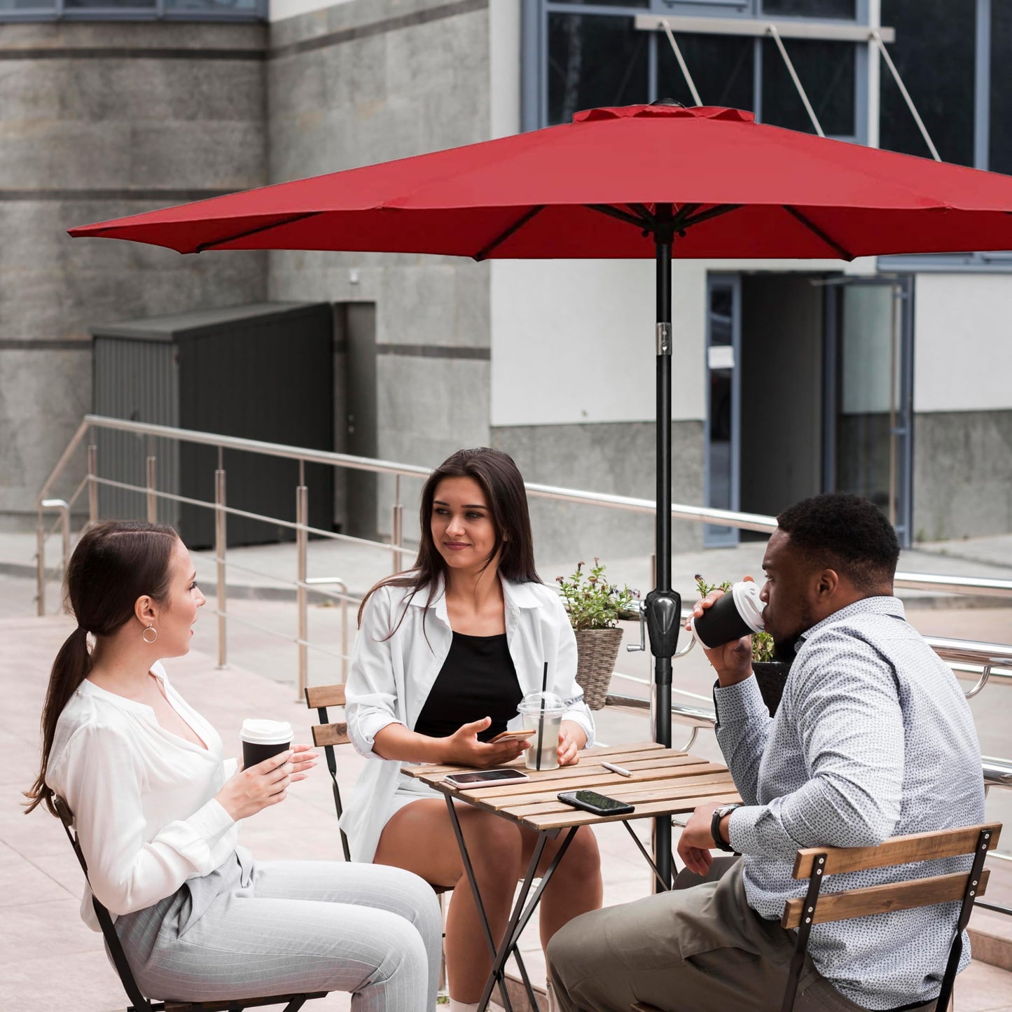 HealSmart 9' Patio Umbrella Replacement Canopy Cover with 8 Ribs, Outdoor Table Market Yard Umbrellas