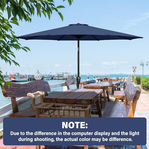 HealSmart 9' Patio Umbrella Replacement Canopy Cover with 8 Ribs, Outdoor Table Market Yard Umbrellas