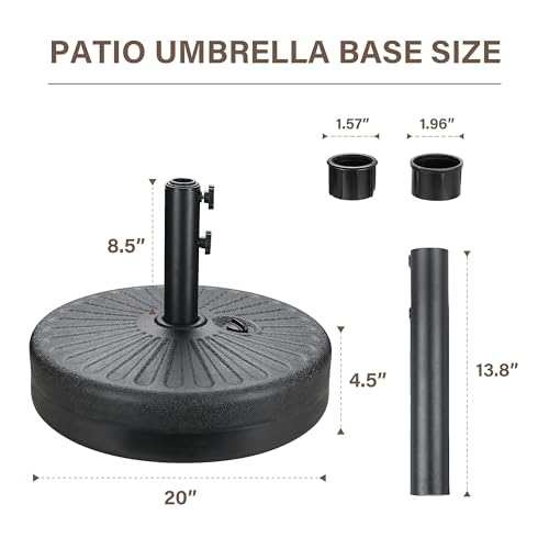 YSSOA Fillable Mobile Offset Patio Base Heavy Duty Market Cantilever Umbrella Stand Square