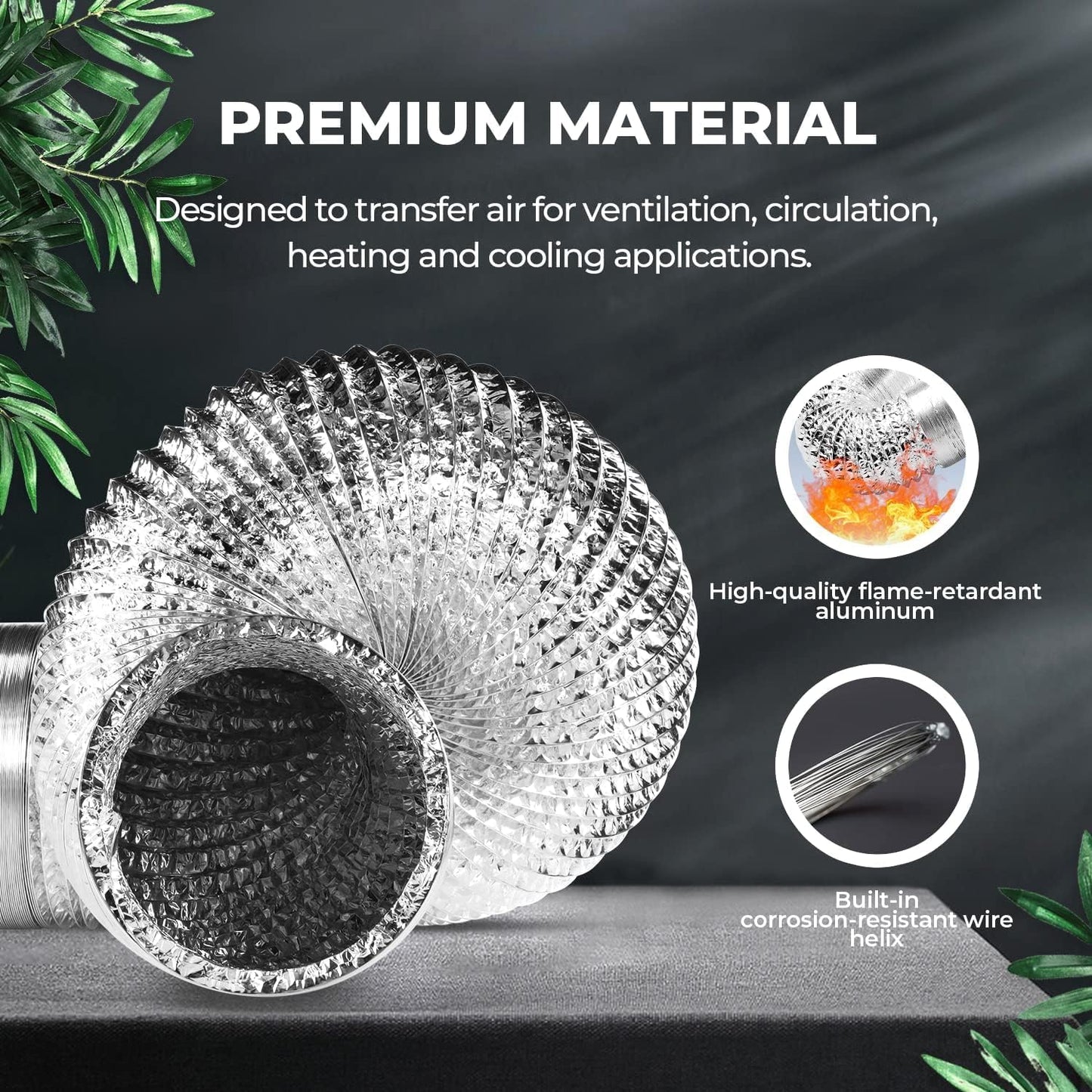 iPower Non-insulated Flex Air Aluminum Ducting
