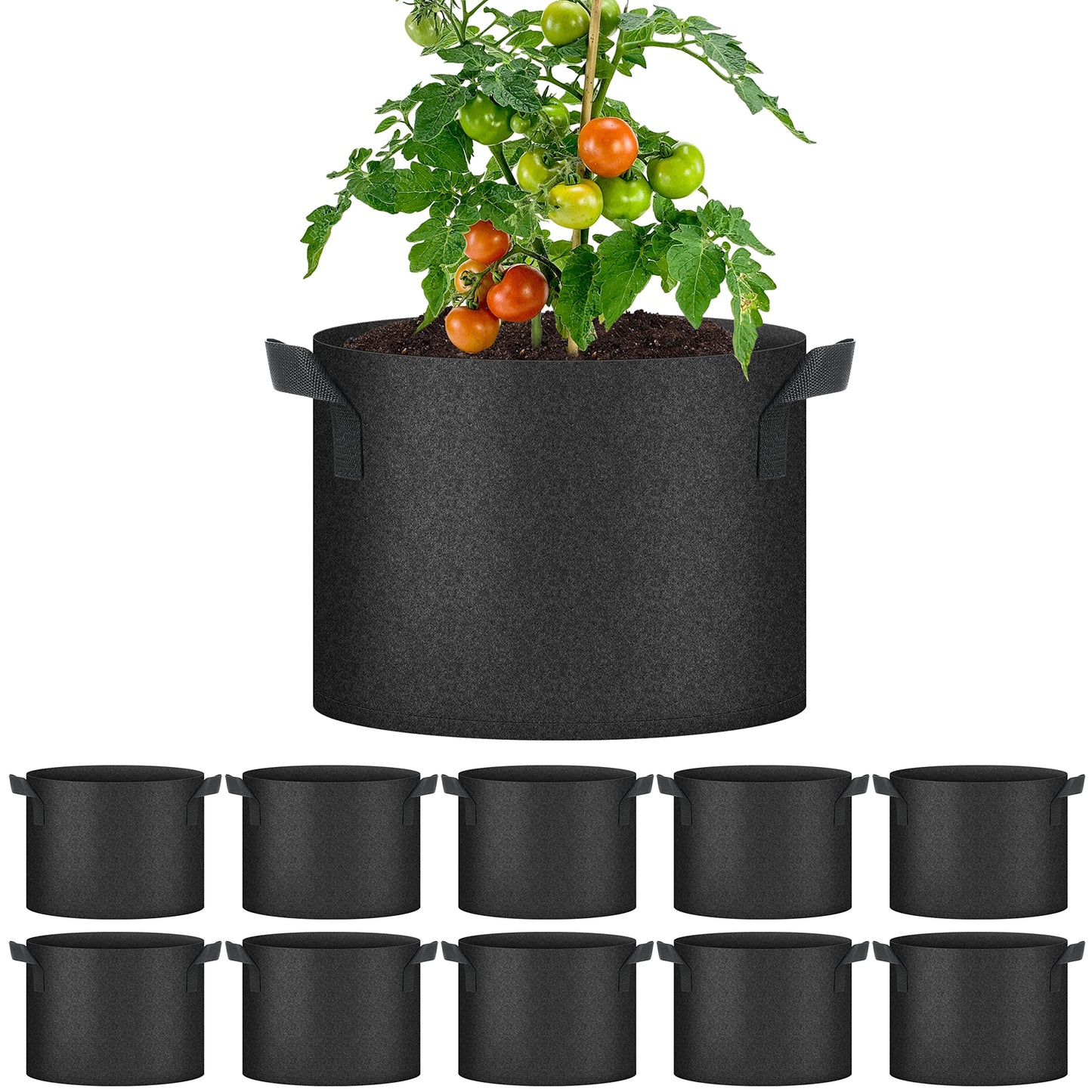 YSSOA Nonwoven Fabric Plant Pots with Handles,