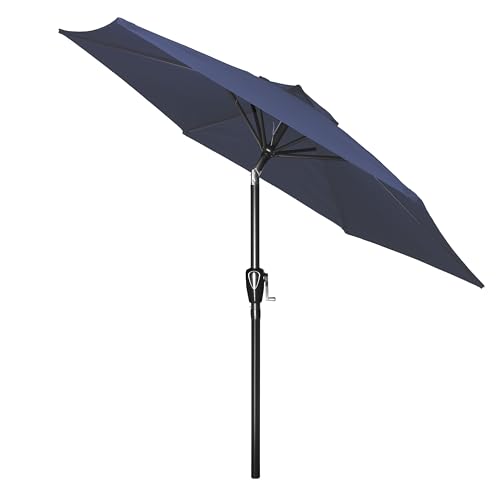 Simple Deluxe 9FT Outdoor Patio Umbrella Table Market Umbrella with Push Button Tilt and Crank, 8 Sturdy Ribs, UV Protection Waterproof for Garden, Lawn, Deck, Backyard, Pool