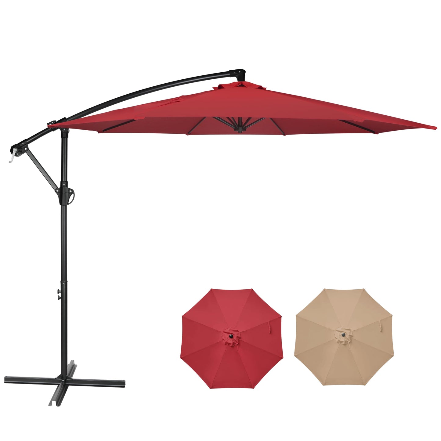 HealSmart Durable Fillable Patio Umbrella & Base for Outdoor Lawn, Deck, Poolside