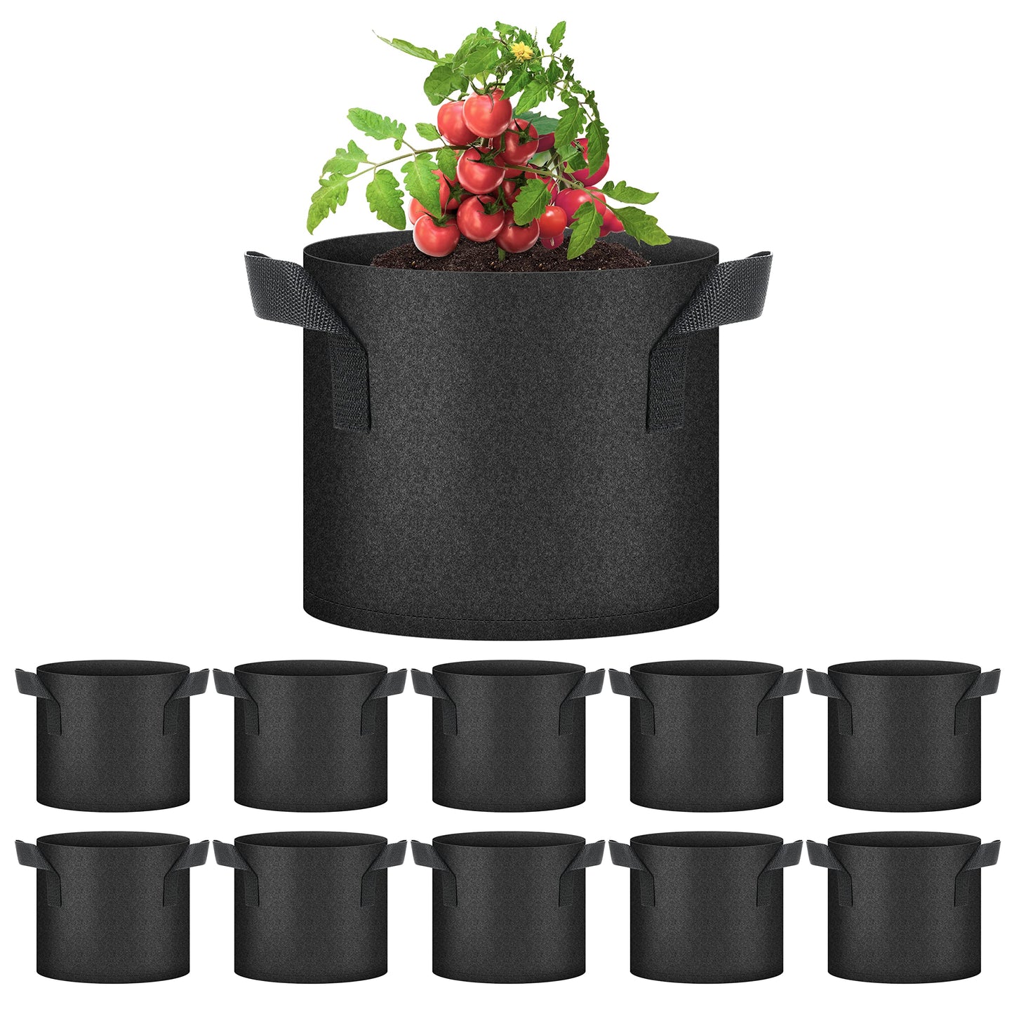 YSSOA Nonwoven Fabric Plant Pots with Handles,
