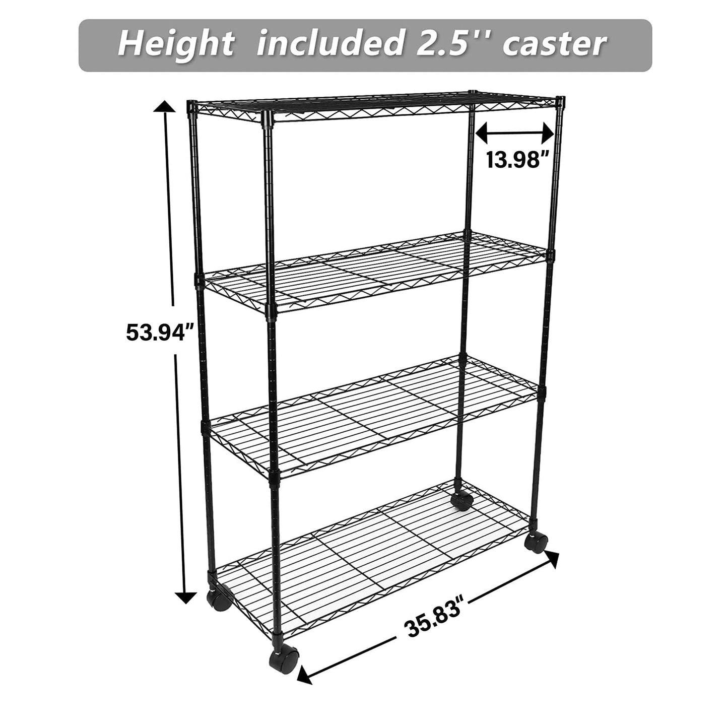 YSSOA 1-Tier Shelving Units, 29.92" W x 13.98" D x 14.96" H Steel Wire Rack Storage Shelving Organizer, Chrome