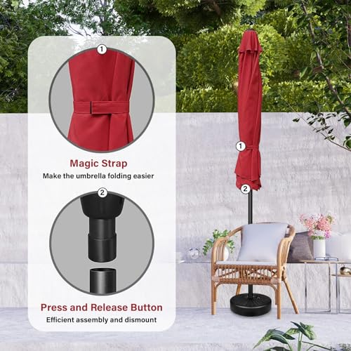 YSSOA Fillable Mobile Offset Patio Base Heavy Duty Market Cantilever Umbrella Stand Square