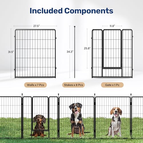 YSSOA Dog Playpen Indoor, 8 Panels Heavy Duty Metal Animal Barrier Fence