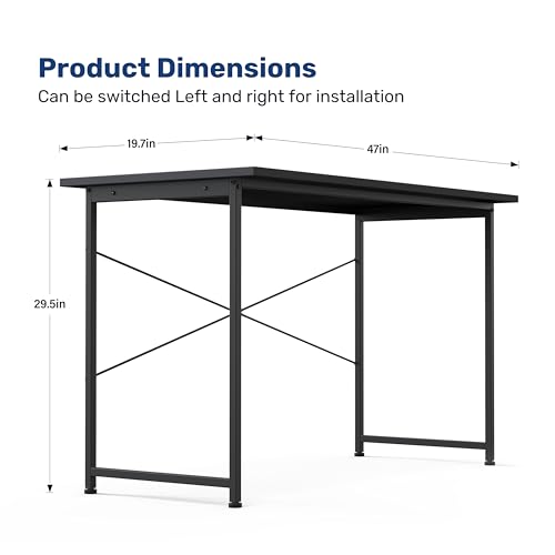 YSSOA Small Space Writing Desk with Headphone Hooks, Modern Simple Design, Suitable for Study, Home Office and Living Room