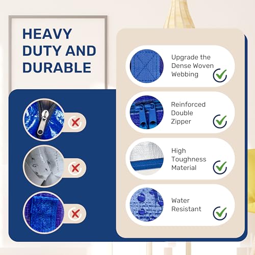 YSSOA Extra Large Moving Bags with Carrying Handles & Zippers, Moving Supplies with lids, Fold Flat, Moving and Storing