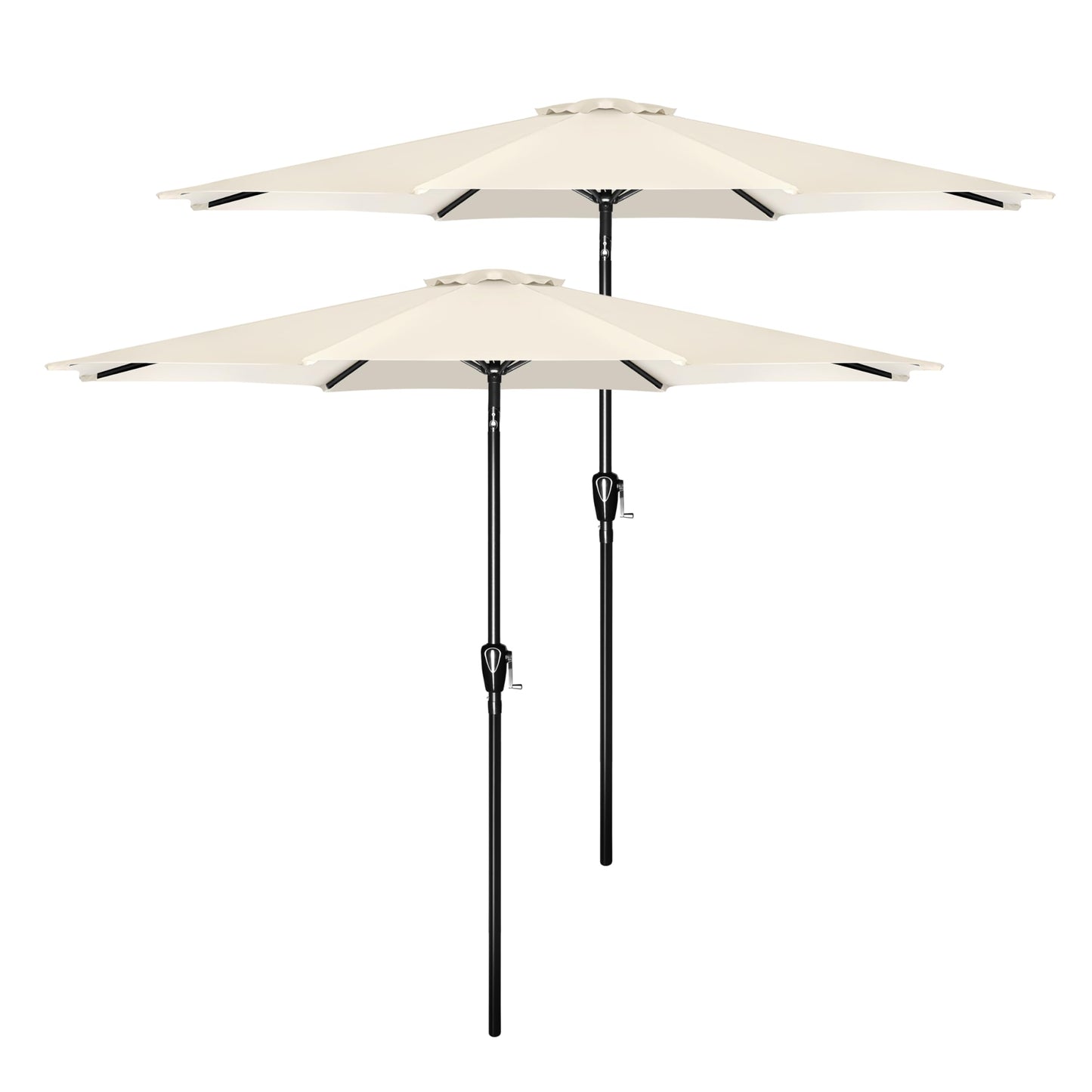 Simple Deluxe Patio Umbrella Outdoor, UV Protection Sunshade with Push Button Tilt/Crank and 8 Sturdy Ribs, for Table Garden Lawn Beach Pool