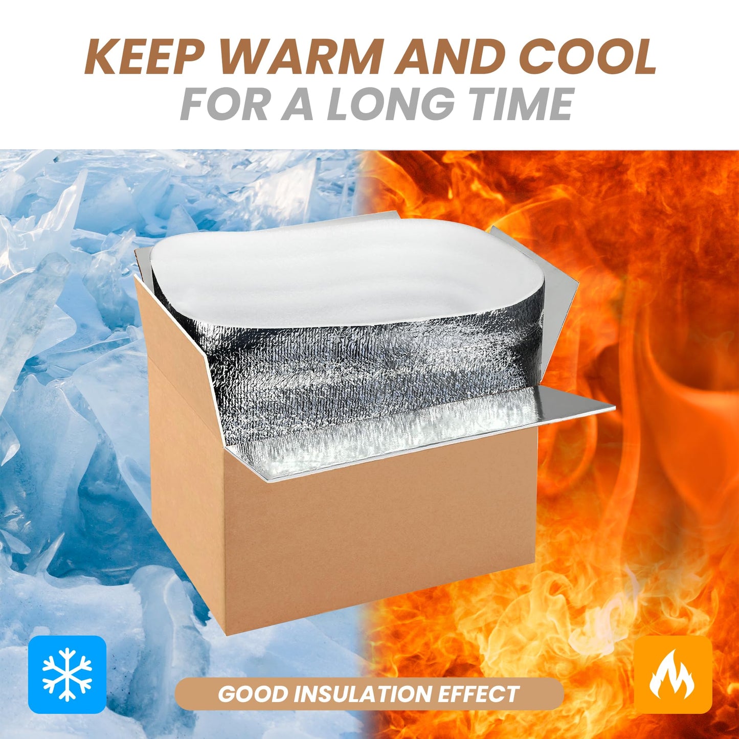 YSSOA Thermo Chill Double Insulated Carton with Foil Insulated Bag Liner, Small Mailing Box, Shipping Box for Mailing, Shipping, Packing, Moving,Box Inside Dimension