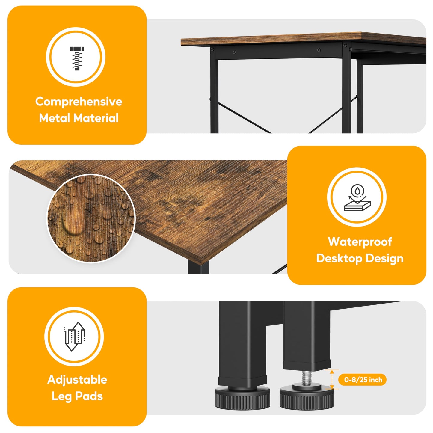 YSSOA Work Study Writing Student Kids Bedroom Wood Modern Simple Table with Headphone Hooks