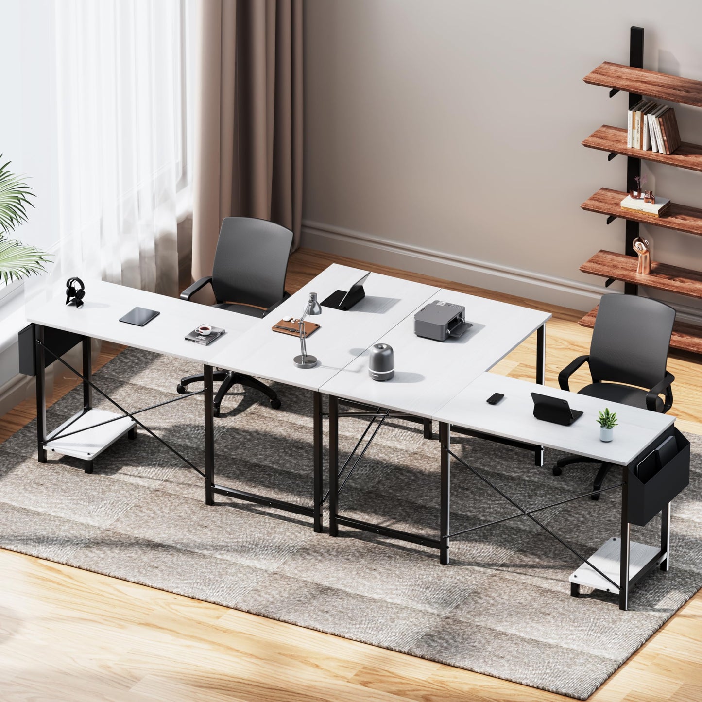 YSSOA 50" L Shaped Gaming Desk with Reversible Corner - Home Office Computer Desk with Wood Top, Metal Frame, CPU Stand & Storage Bag for Small Space, Gaming Room