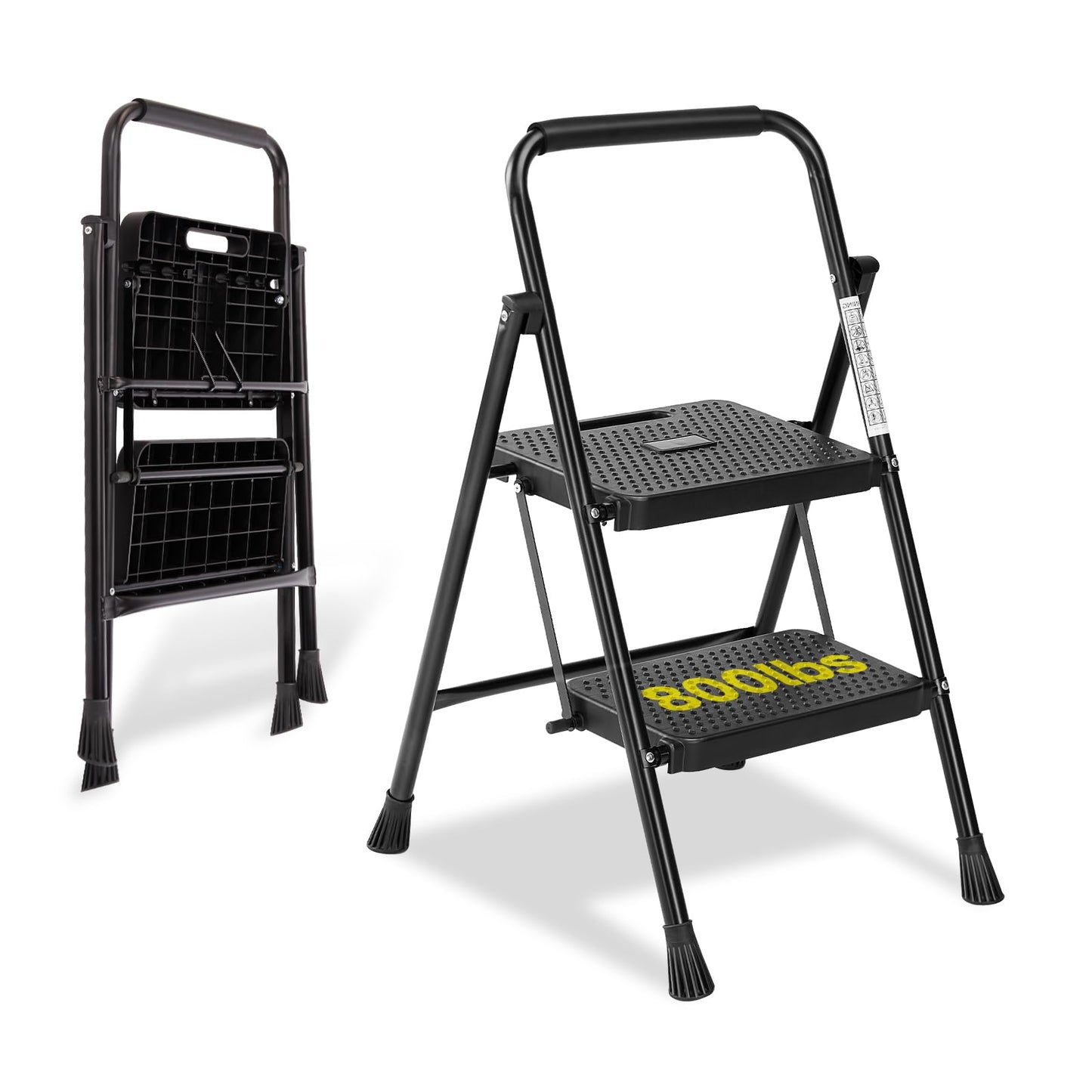 Simple Deluxe 3 Step Ladder, Step Stool Foldable, 800lbs Portable Ladder with Wide Anti-Slip Pedal, Step Stool for Adults, Lightweight Step Ladder for Home Kitchen and Outdoor