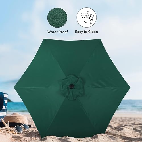 Simple Deluxe 9FT Outdoor Patio Umbrella Table Market Umbrella with Push Button Tilt and Crank, 8 Sturdy Ribs, UV Protection Waterproof for Garden, Lawn, Deck, Backyard, Pool
