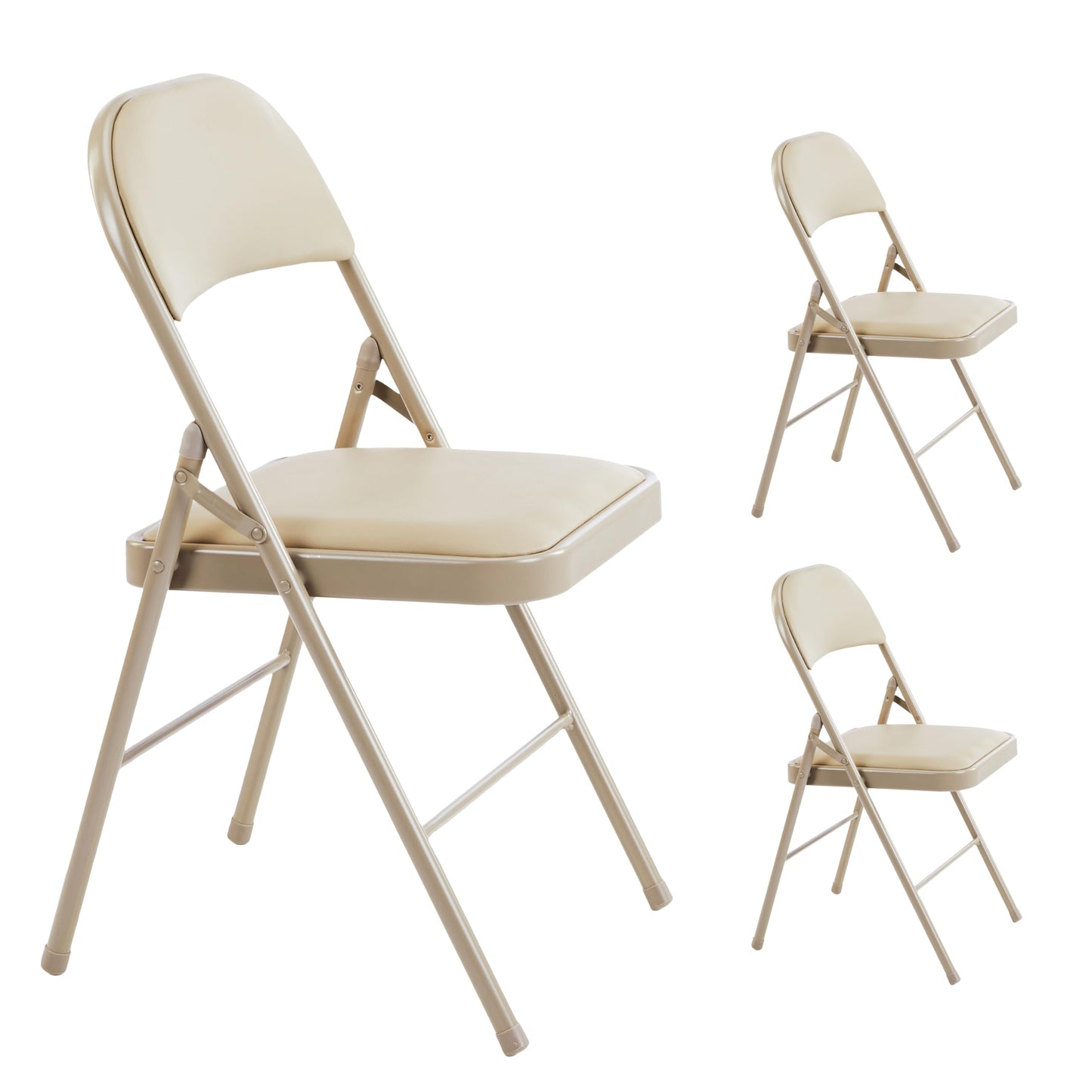 YSSOA 2 Pack Folding Chairs with Padded Vinyl Cushion Seats Commercial Event Seat