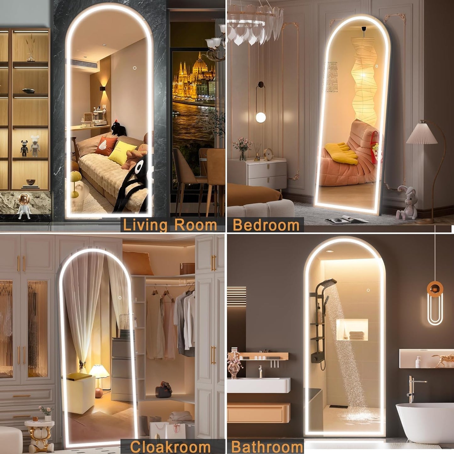 YSSOA Full Length Mirror with LED Lights