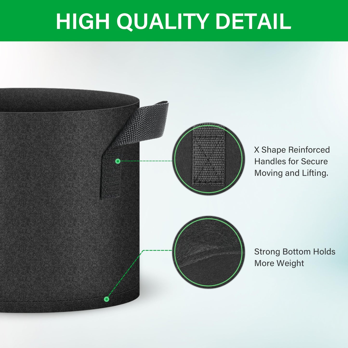 YSSOA Nonwoven Fabric Plant Pots with Handles,