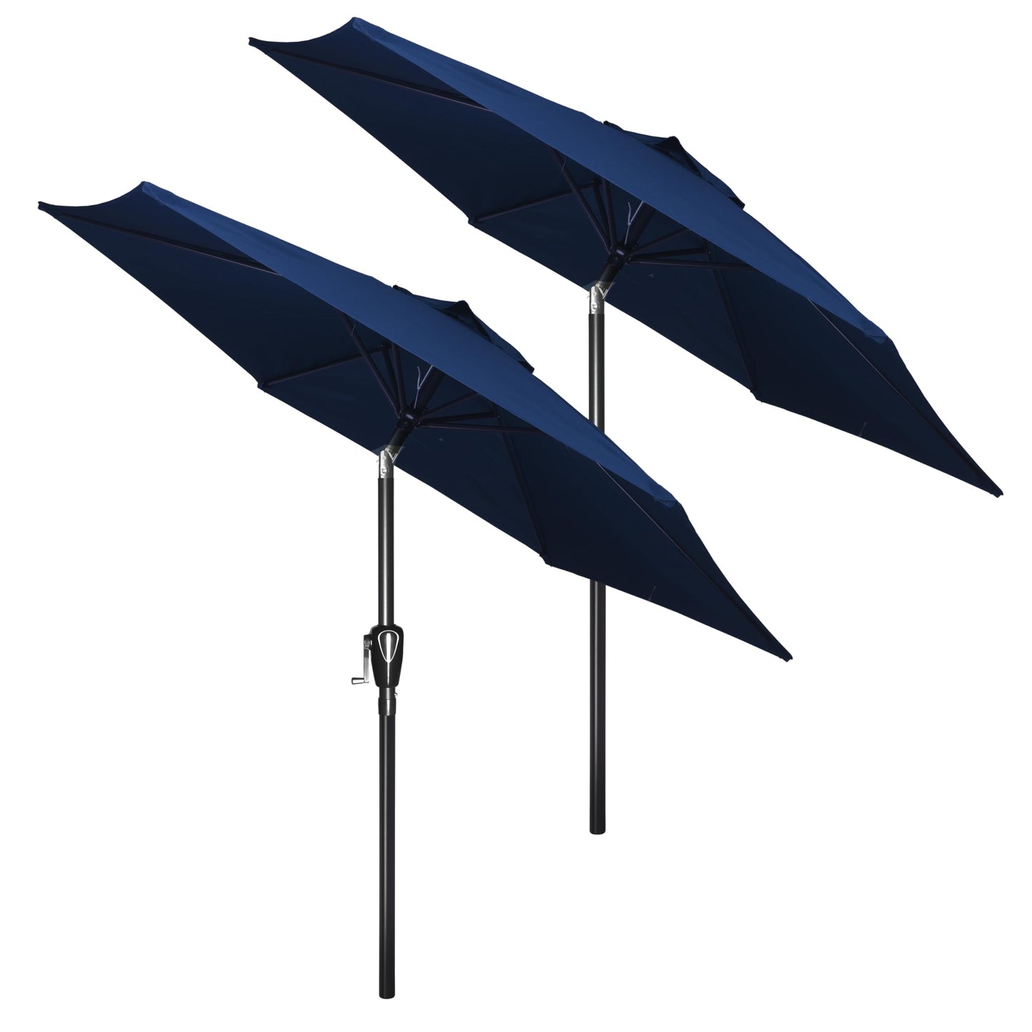 HealSmart 7.5ft Patio Umbrella with Push Button Tilt/Crank, Outdoor Table Market Yard Umbrella, 6 Sturdy Ribs for Garden, Deck, Backyard, Pool