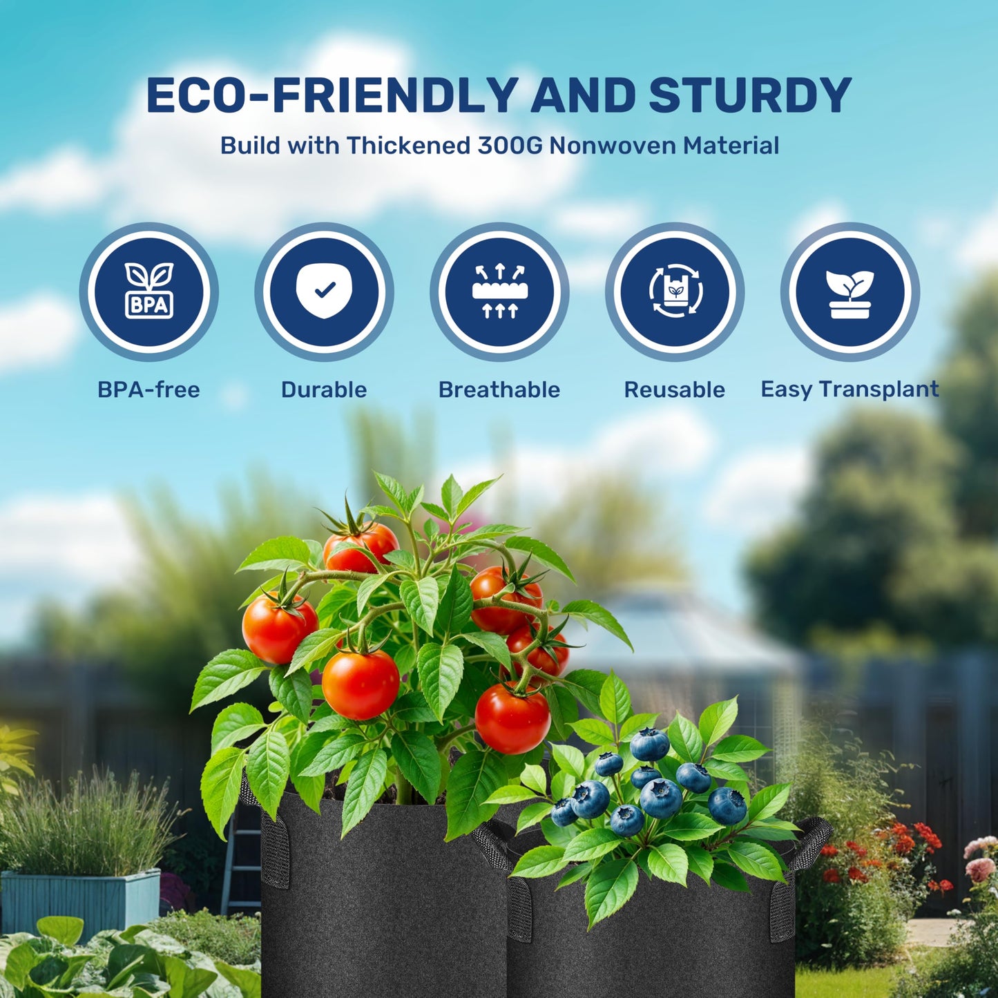 YSSOA 300G Reusable Breathable Gardening Pots