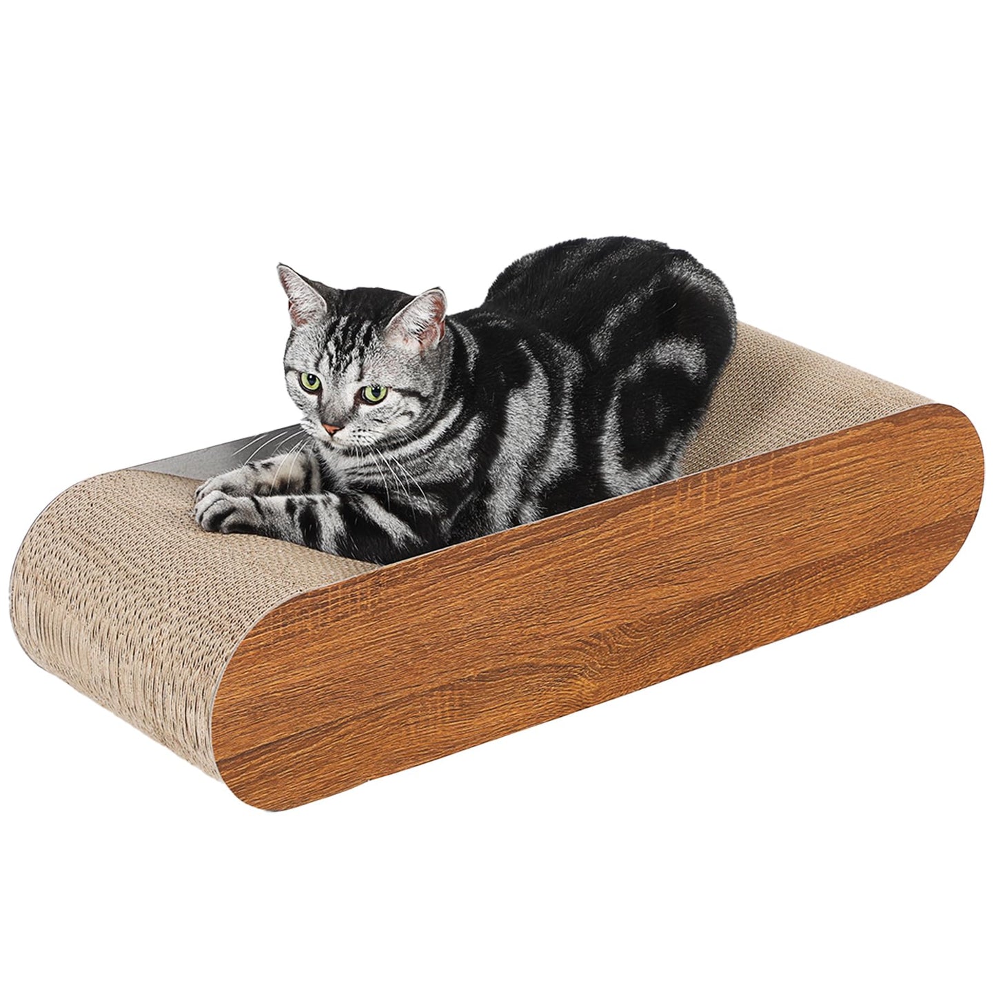 2 in 1 Cat Scratcher Cardboard Lounge Bed, Cat Scratching Pad, Durable Board Pads Prevents Furniture Damage,Large