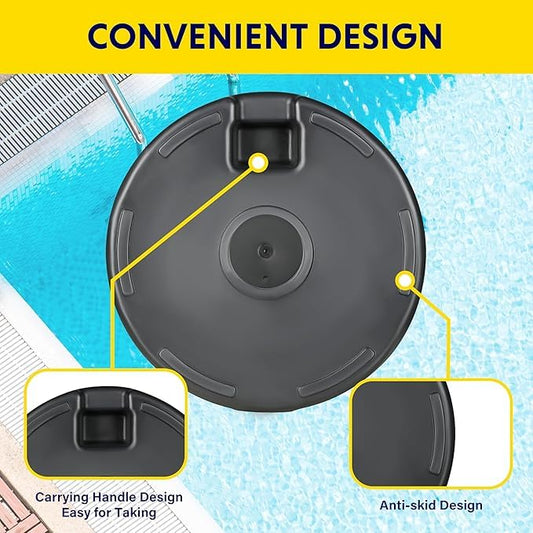 iPower 50LBS Capacity Patio Umbrella Base Heavy-Duty Round Stand Fillable Outdoor Umbrella Base Durable Holder Stand for Lawn, Patio, Deck, Black