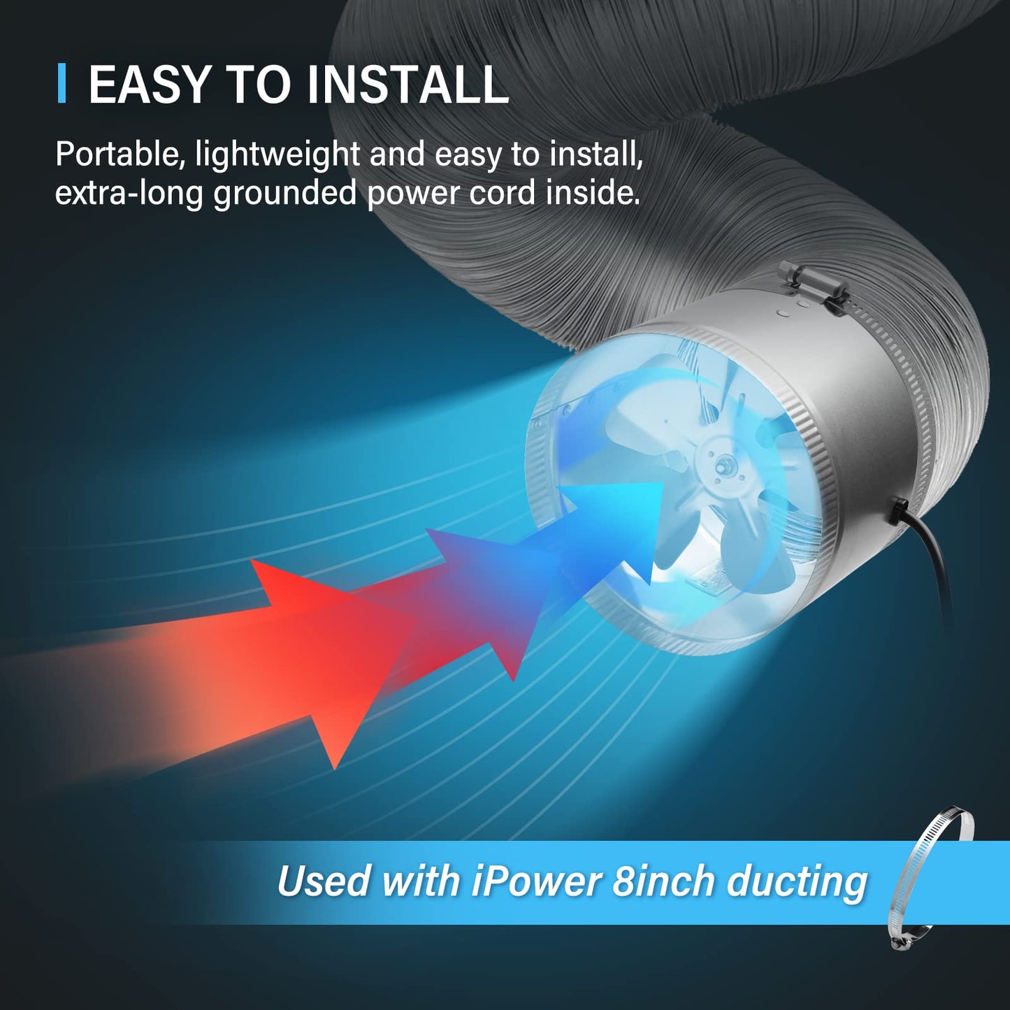 iPower Inline Booster Duct Fan