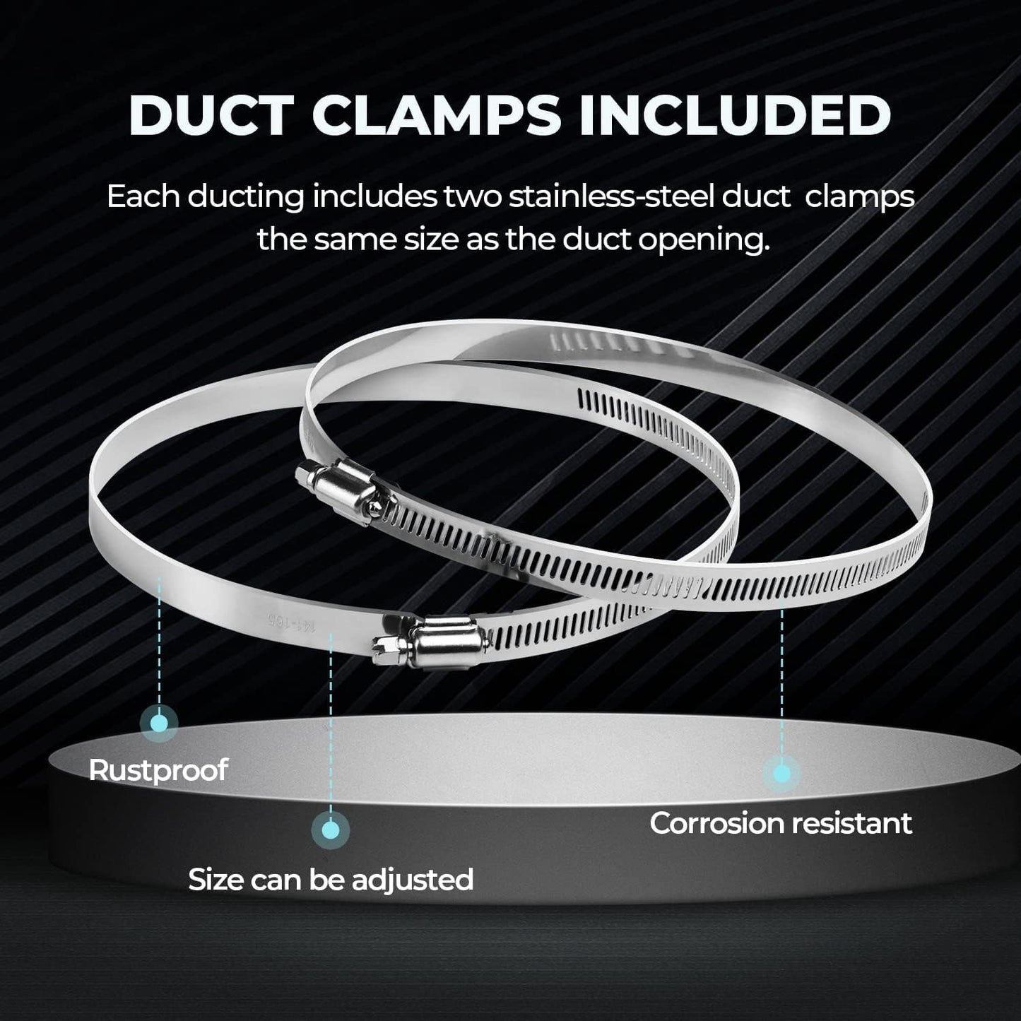Simple Deluxe Dryer Vent Hose, Flexible Aluminum Ducting, Heavy Duty Three-Layer Protection, Long Duct for Ventilation Heating Cooling, Silver