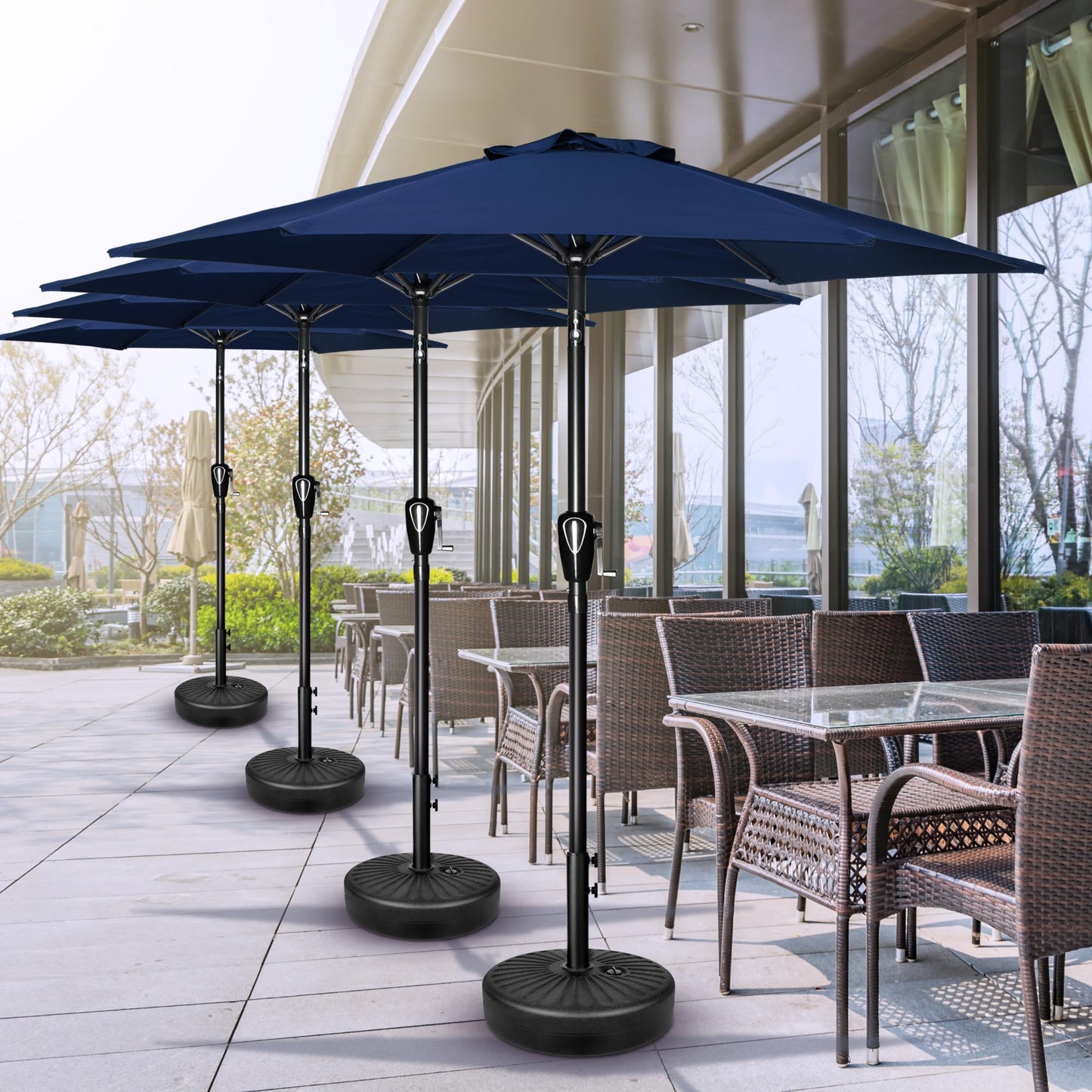 Simple Deluxe Patio Umbrella Outdoor Table Market Yard Umbrella with Push Button