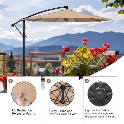 InfiniPower 9ft Patio Umbrella Replacement Canopy, Outdoor Replacement Canopy Only, Table Umbrellas Top Cover with 8 Ribs for Garden, Yard